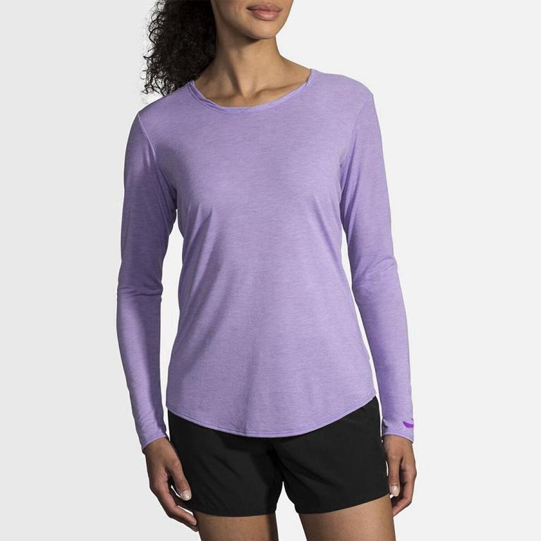 Brooks Distance Camiseta Manga Longa Para Corrida Mulher Roxo (35491ZGMR)